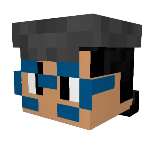 julioac Minecraft avatar head, 3D render