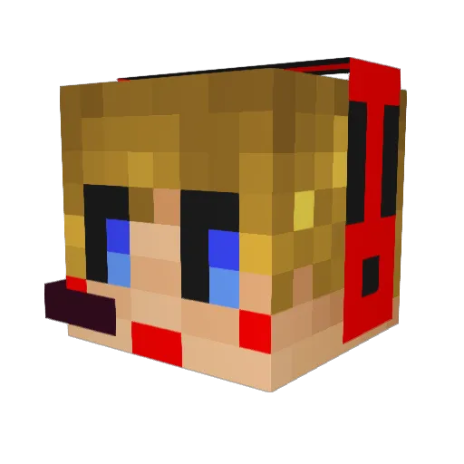 juliotomoki Minecraft avatar head, 3D render