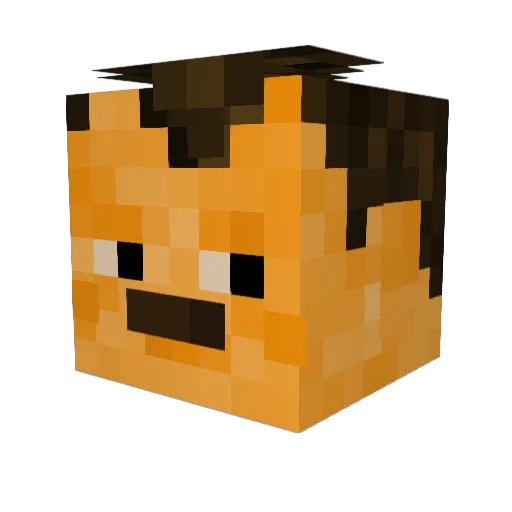 jumbobud Minecraft avatar head, 3D render