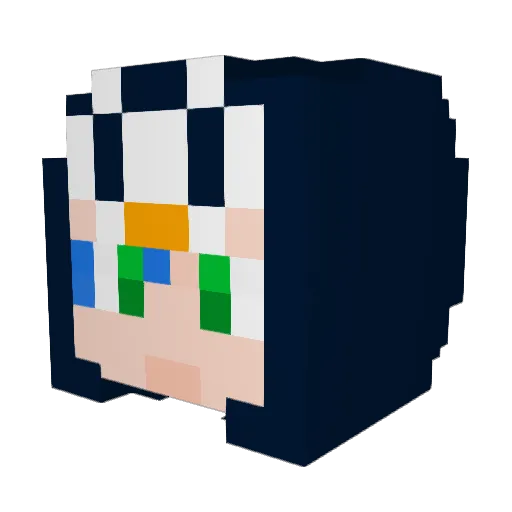 jun001122 Minecraft avatar head, 3D render