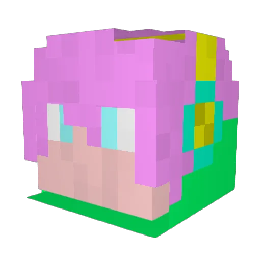jun02086 Minecraft avatar head, 3D render