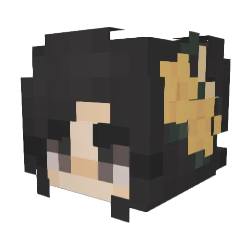 junapple Minecraft avatar head, 3D render