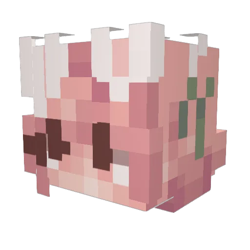 junenchees Minecraft avatar head, 3D render