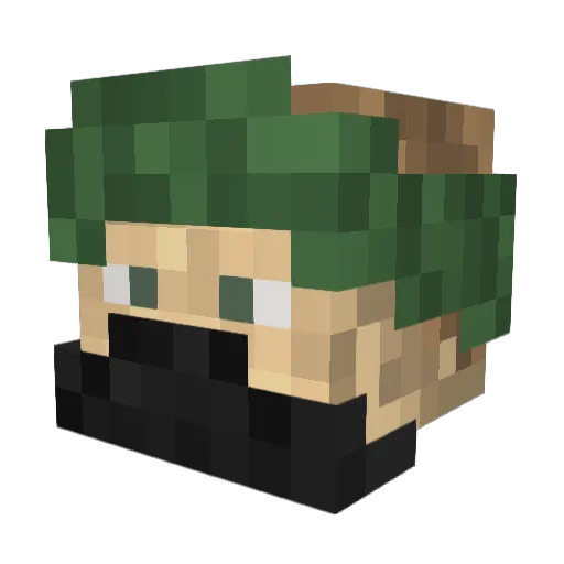 jungfire Minecraft avatar head, 3D render