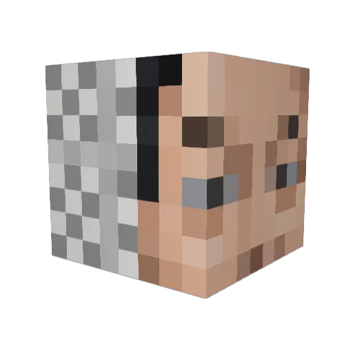 junhhwan Minecraft avatar head, 3D render