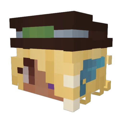 junibea Minecraft avatar head, 3D render