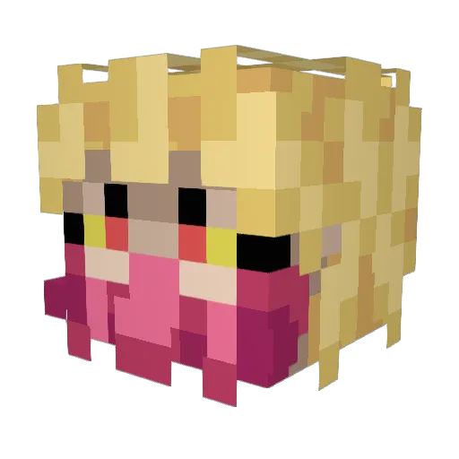 junii_111 Minecraft avatar head, 3D render