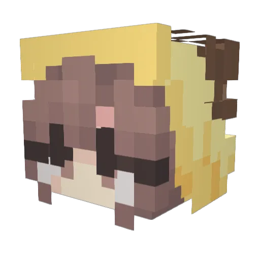 junjuni Minecraft avatar head, 3D render