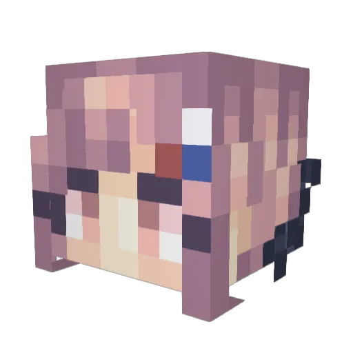 junkochara Minecraft avatar head, 3D render