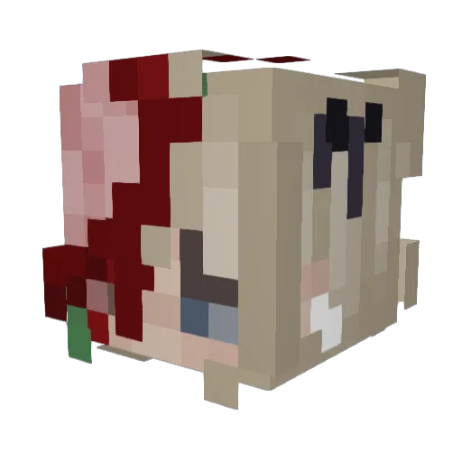 jupebean Minecraft avatar head, 3D render