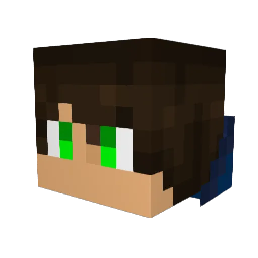 jupitergk Minecraft avatar head, 3D render