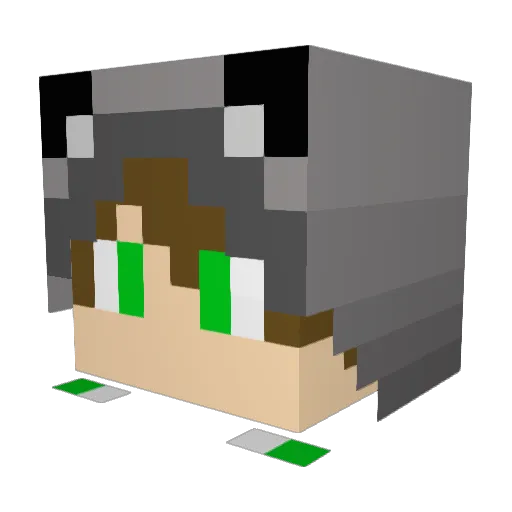 jusrocks Minecraft avatar head, 3D render