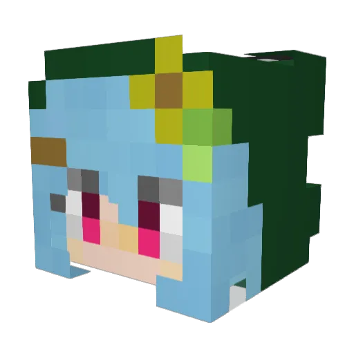 just0as Minecraft avatar head, 3D render