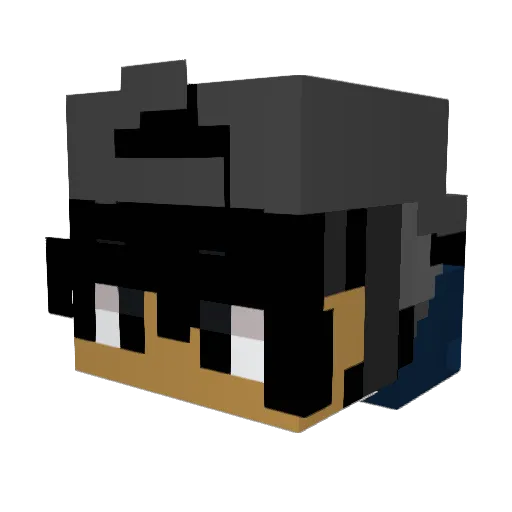 justCrash0 Minecraft avatar head, 3D render