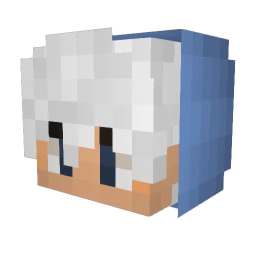 justPrix Minecraft avatar head, 3D render