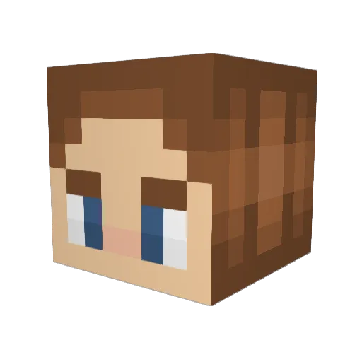 just_DOU Minecraft avatar head, 3D render
