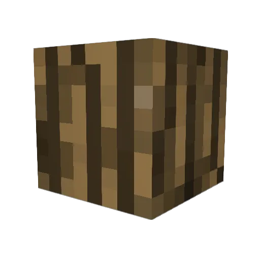 just_a_log Minecraft avatar head, 3D render