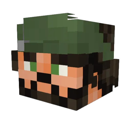 just_a_sailor Minecraft avatar head, 3D render
