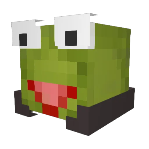just_kermit Minecraft avatar head, 3D render
