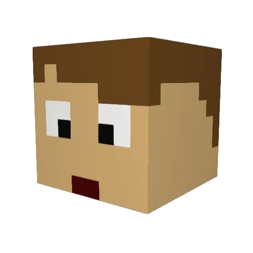 justdftba Minecraft avatar head, 3D render