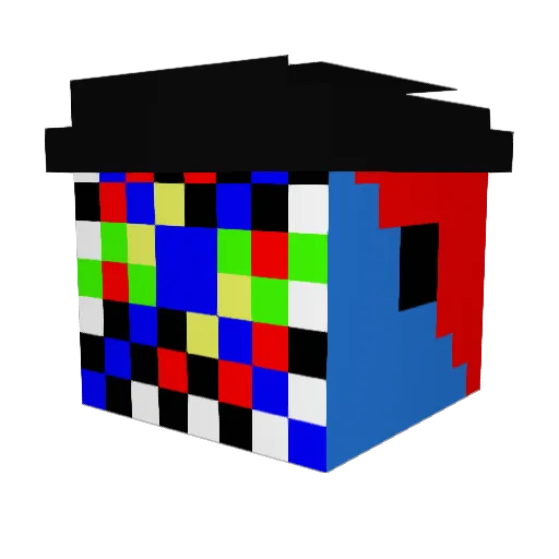 justdying Minecraft avatar head, 3D render