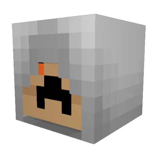 justfri Minecraft avatar head, 3D render