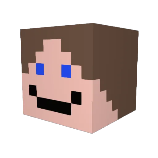 justiangel Minecraft avatar head, 3D render