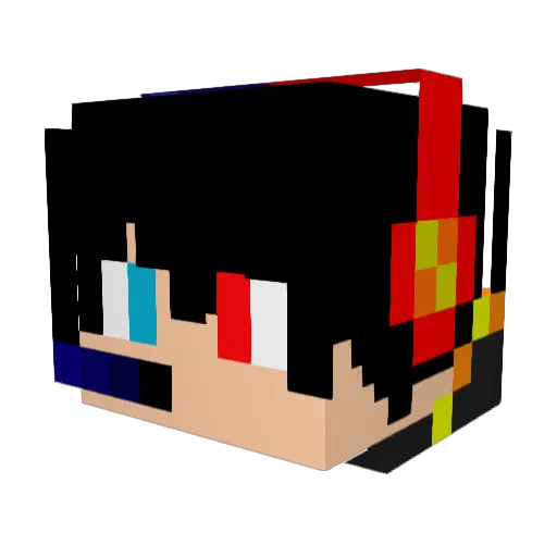justinishim Minecraft avatar head, 3D render