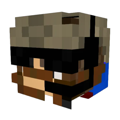 justinra3 Minecraft avatar head, 3D render
