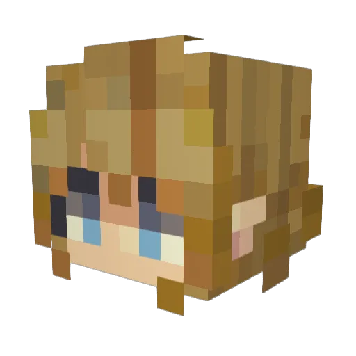 justlaine Minecraft avatar head, 3D render