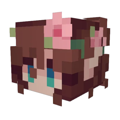 justmackiee Minecraft avatar head, 3D render