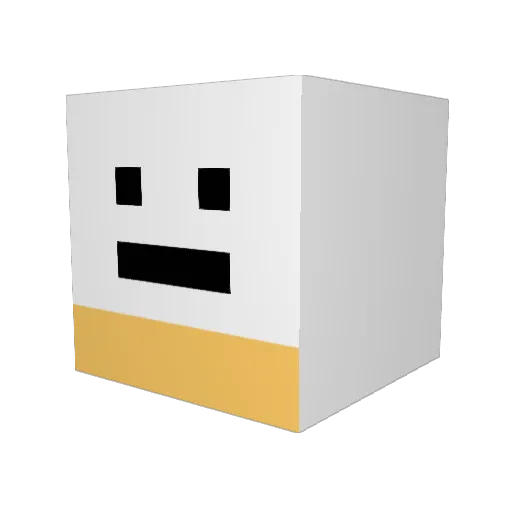 justologo Minecraft avatar head, 3D render