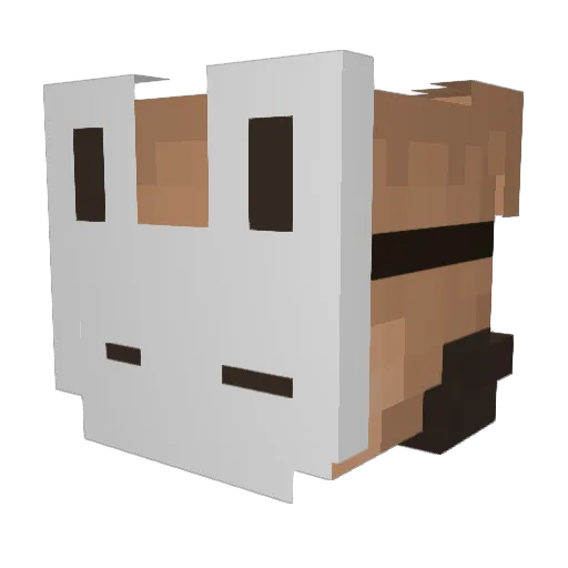 justpassing Minecraft avatar head, 3D render