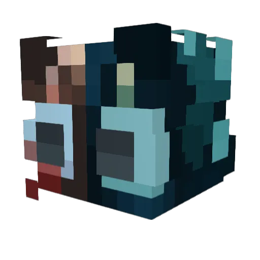justrals Minecraft avatar head, 3D render