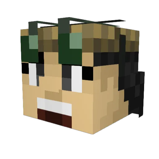juten_ Minecraft avatar head, 3D render