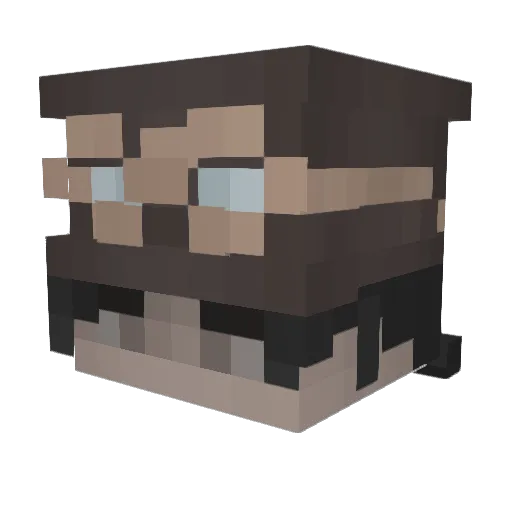 juttee Minecraft avatar head, 3D render