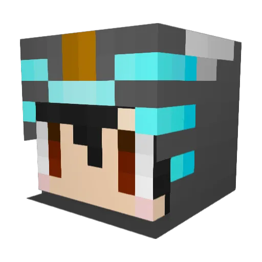 juurouta Minecraft avatar head, 3D render