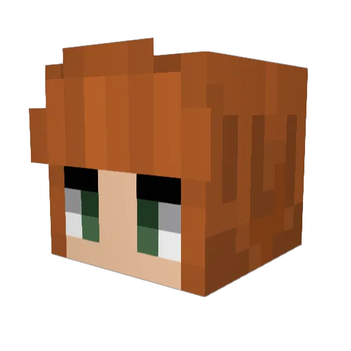 juvenilealien Minecraft avatar head, 3D render