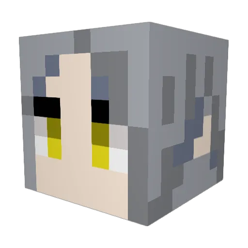 jux_jux Minecraft avatar head, 3D render
