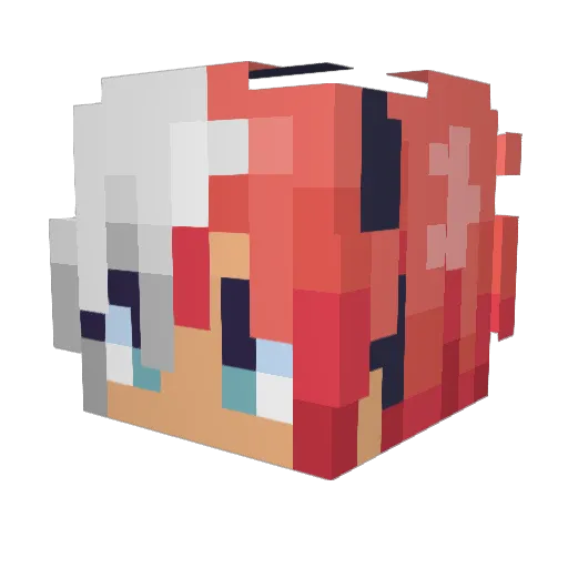 juzuzuuu Minecraft avatar head, 3D render