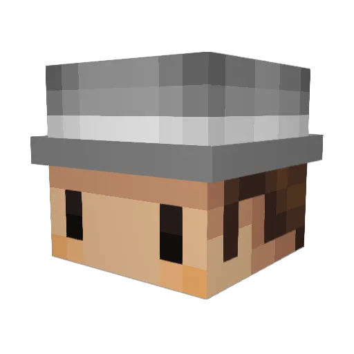 jvvhite Minecraft avatar head, 3D render