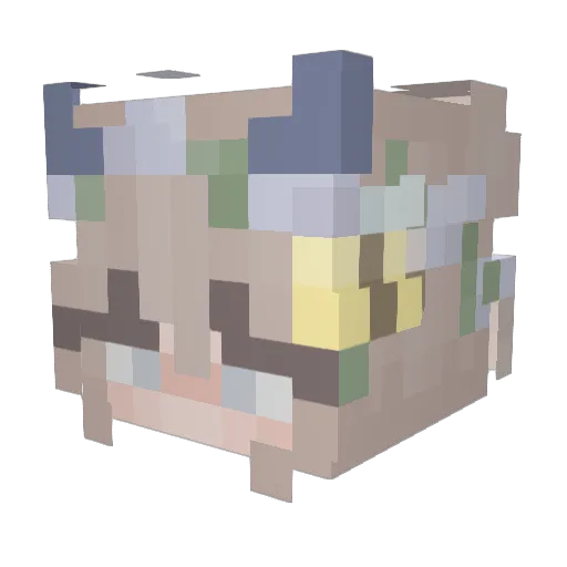 jvvlcia Minecraft avatar head, 3D render