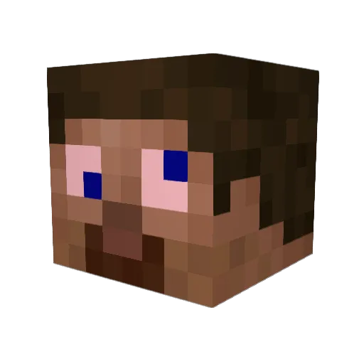 jwpao Minecraft avatar head, 3D render