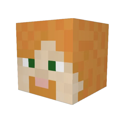 jwree Minecraft avatar head, 3D render