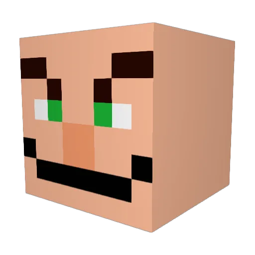 jwwc Minecraft avatar head, 3D render