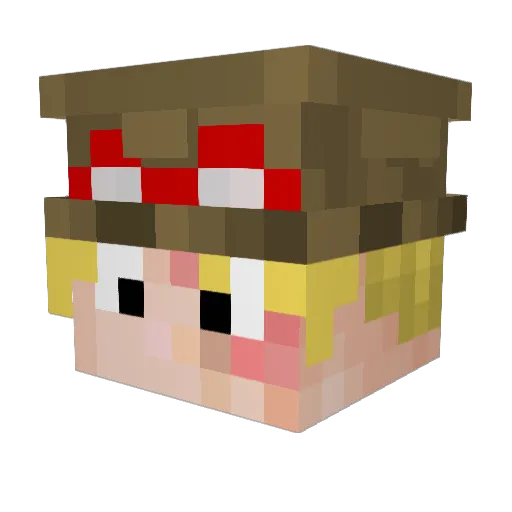 jxwlxk Minecraft avatar head, 3D render