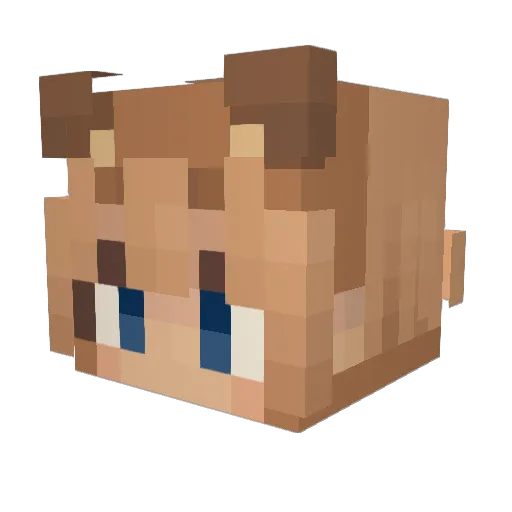jxwu Minecraft avatar head, 3D render