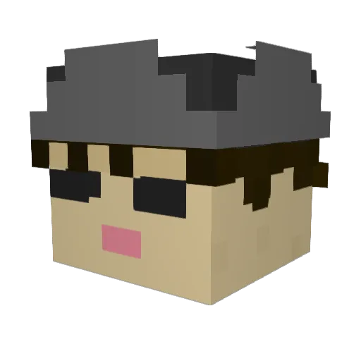 jyunx Minecraft avatar head, 3D render