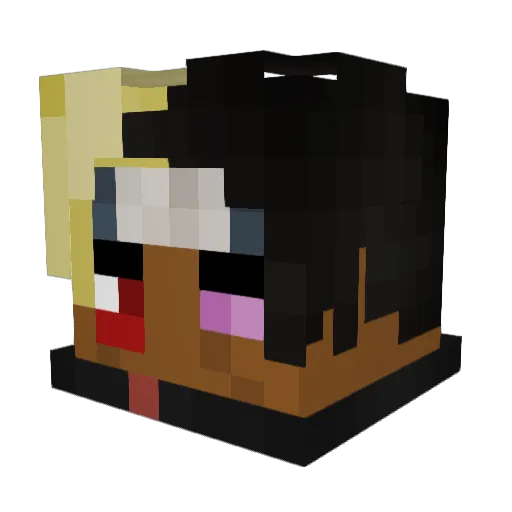 jzxxe Minecraft avatar head, 3D render