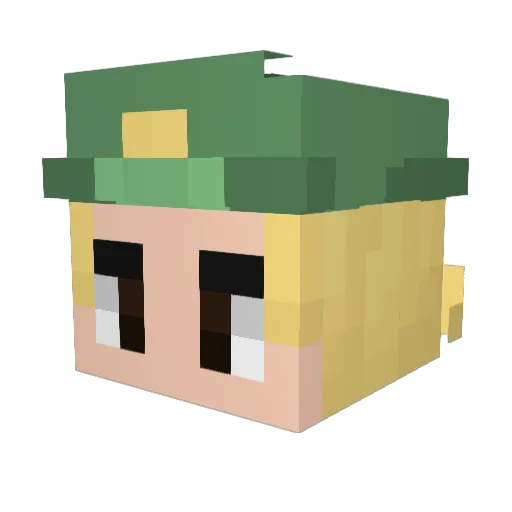 k1w123 Minecraft avatar head, 3D render